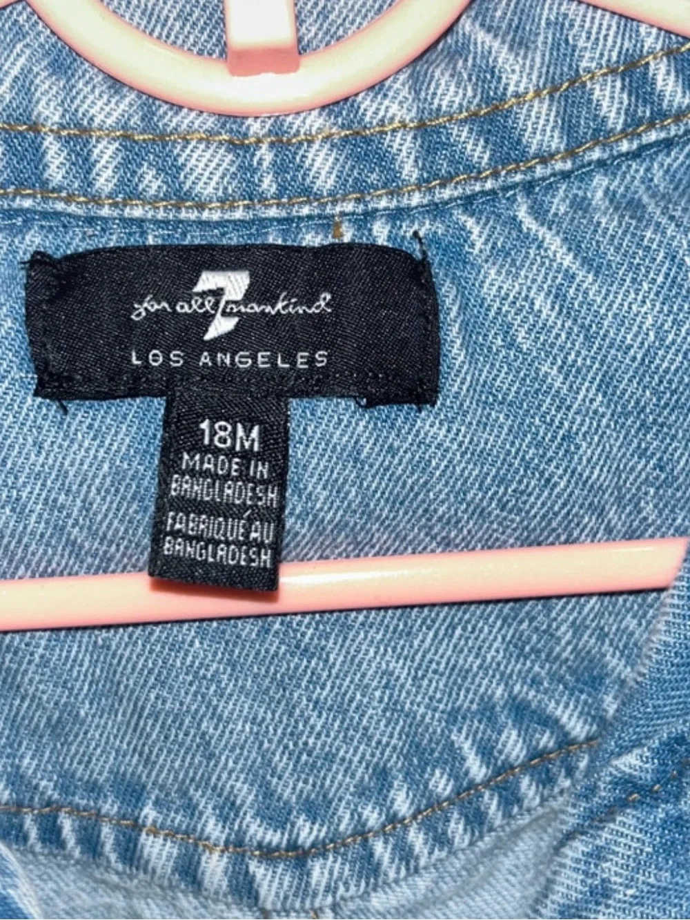 7 For All Mankind Light Blue Denim Cropped Jacket